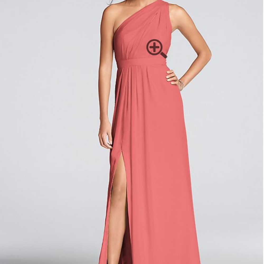 Long One-Shoulder David's Bridal Dress F18055